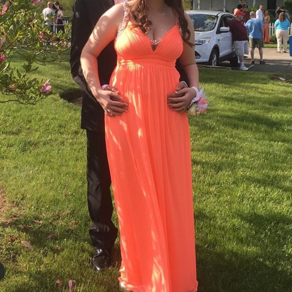 Coral prom dress